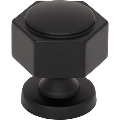 Top Knobs TK3320BLK: 1-1/4" Stanmore Hexagon Cabinet Knob - Flat Black