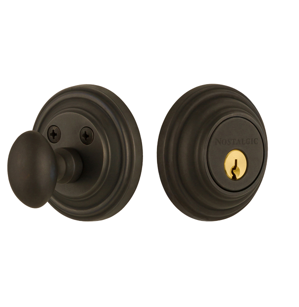 Nostalgic 702276: Single Cylinder Deadbolt Key Different Classic - Oil Rubbed Bronze
