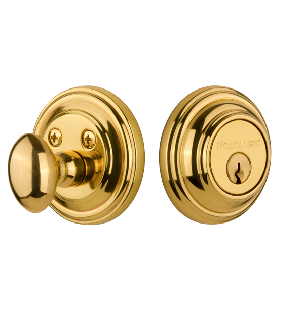 Nostalgic 702347: Single Cylinder Deadbolt Key Different Classic - Unlacquered Brass