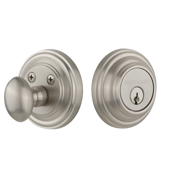 Nostalgic 702280: Single Cylinder Deadbolt Keyed Differently Classic - Satin Nickel