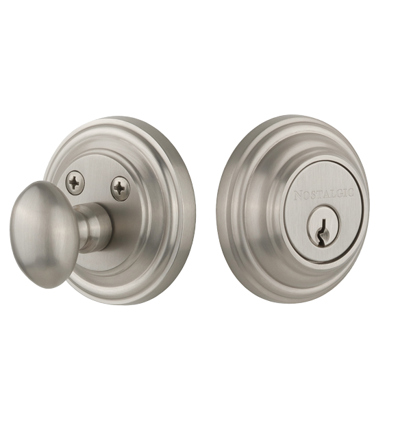 Nostalgic 702281: Single Cylinder Deadbolt Keyed Alike Classic - Satin Nickel