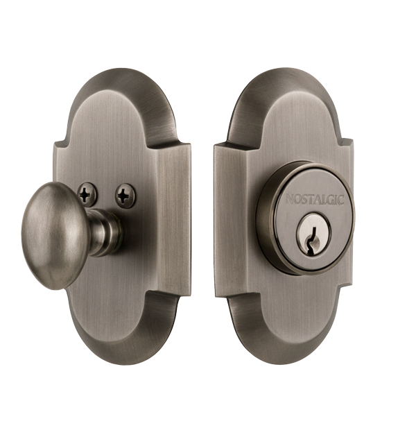 Nostalgic 713191: Single Cylinder Deadbolt Keyed Alike Cottage - Antique Pewter