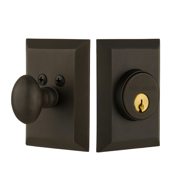 Nostalgic 733273: Single Cylinder Deadbolt Keyed Alike New York - Oil Rubbed Bronze