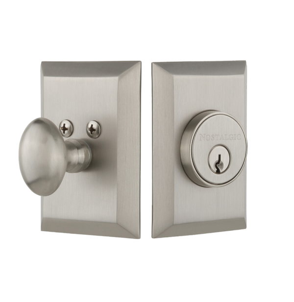 Nostalgic 733275: Single Cylinder Deadbolt Keyed Alike New York - Satin Nickel
