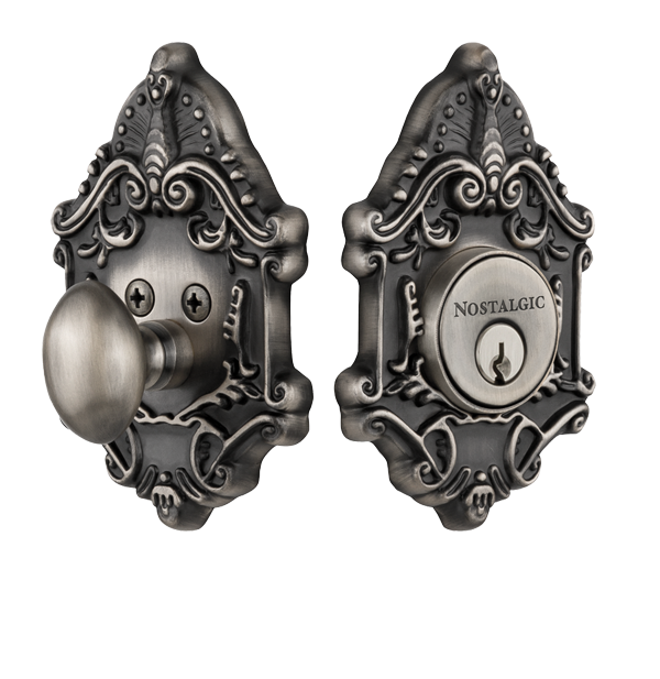 Nostalgic 726003: Single Cylinder Deadbolt Keyed Different Victorian - Antique Pewter