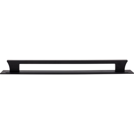 Atlas A6009-BL: 18" cc Zander Bar Appliance Pull w/Backplate - Matte Black
