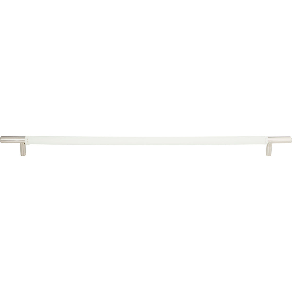 Atlas AP05-WT-CH: 17" cc Zanzibar Appliance Pull - White Leather/Polished Chrome