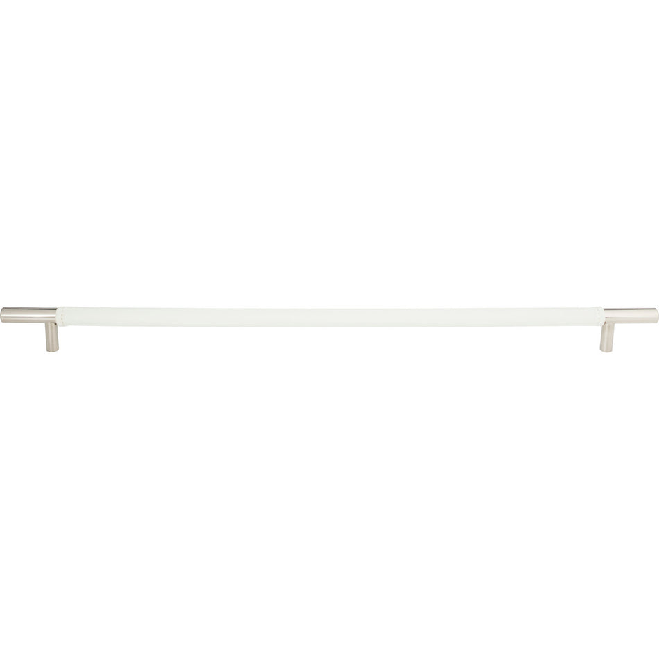 Atlas AP05-WT-CH: 17" cc Zanzibar Appliance Pull - White Leather/Polished Chrome