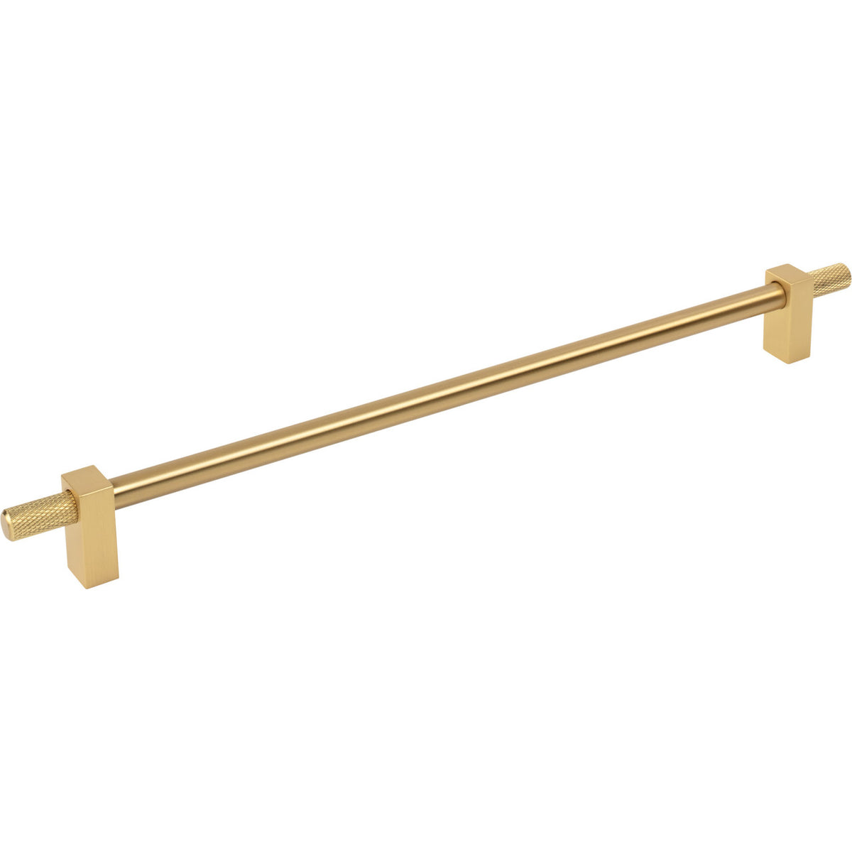 Jeffrey Alexander 698-305BG: 305mm cc Larkin Knurled Ends Bar Cabinet Pull - Brushed Gold