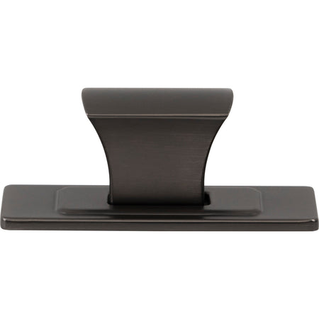 Atlas A6001-SL: 1-1/4"  Zander Rectangle Cabinet Knob w/Backplate - Slate