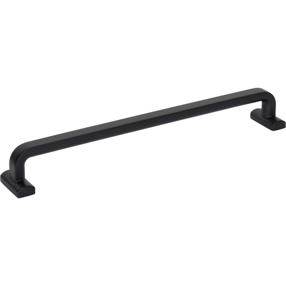 Top Knobs TK3166BLK: 8-13/16" cc Harrison D-Handle Cabinet Pull - Flat Black