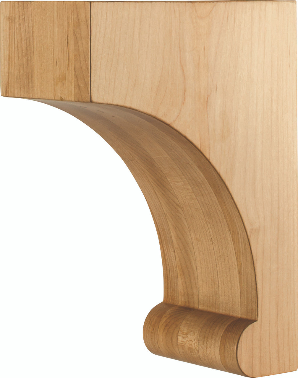 Hardware Resources COR47-2-HMP: Bullnose Base Corbel - Hard Maple