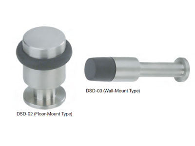 Sugatsune DSD-03-M: 3-3/4" Wall Mount Door Stop - Satin Stainless Steel