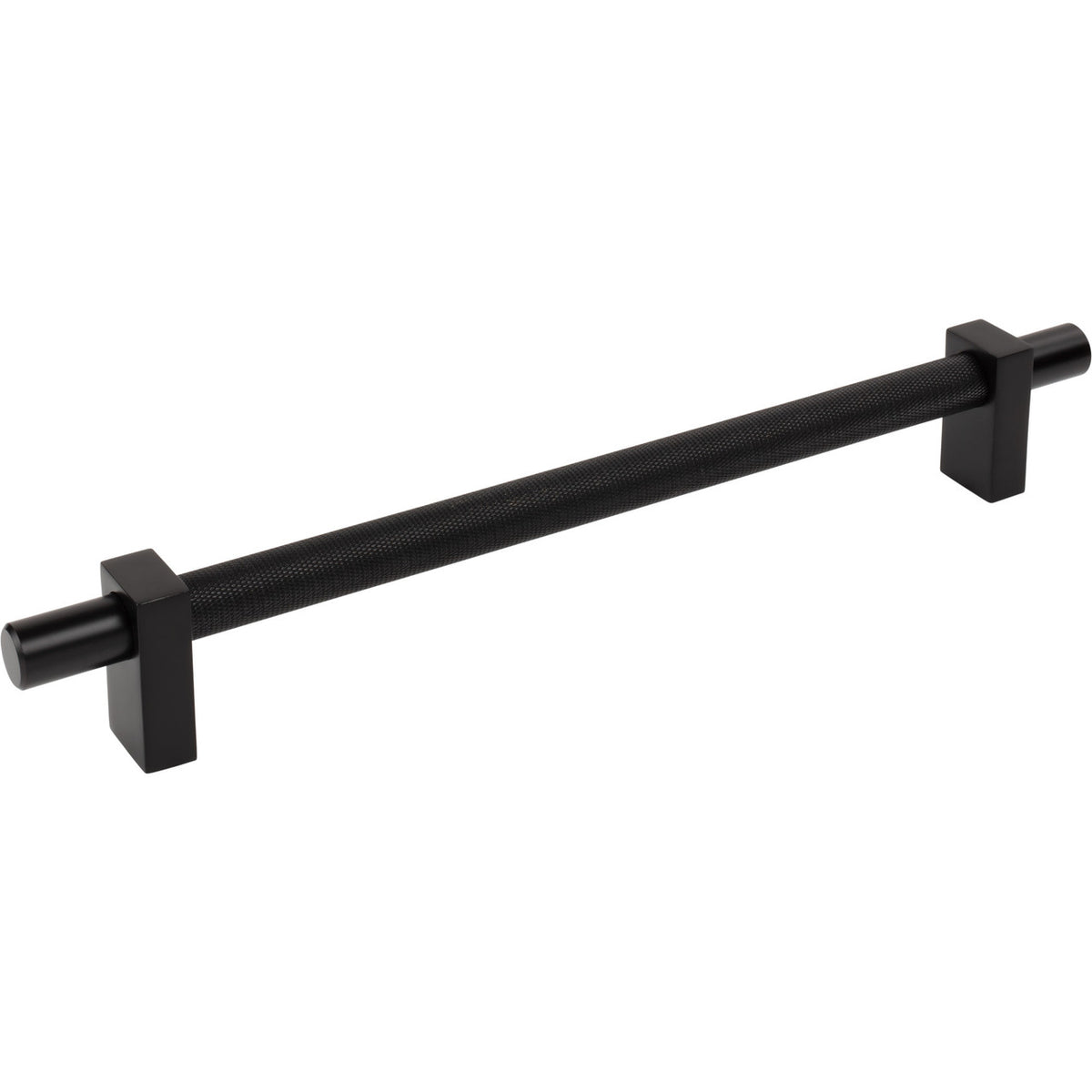 Jeffrey Alexander 598-18MB: 18" cc Larkin Knurled Center Appliance Pull - Matte Black
