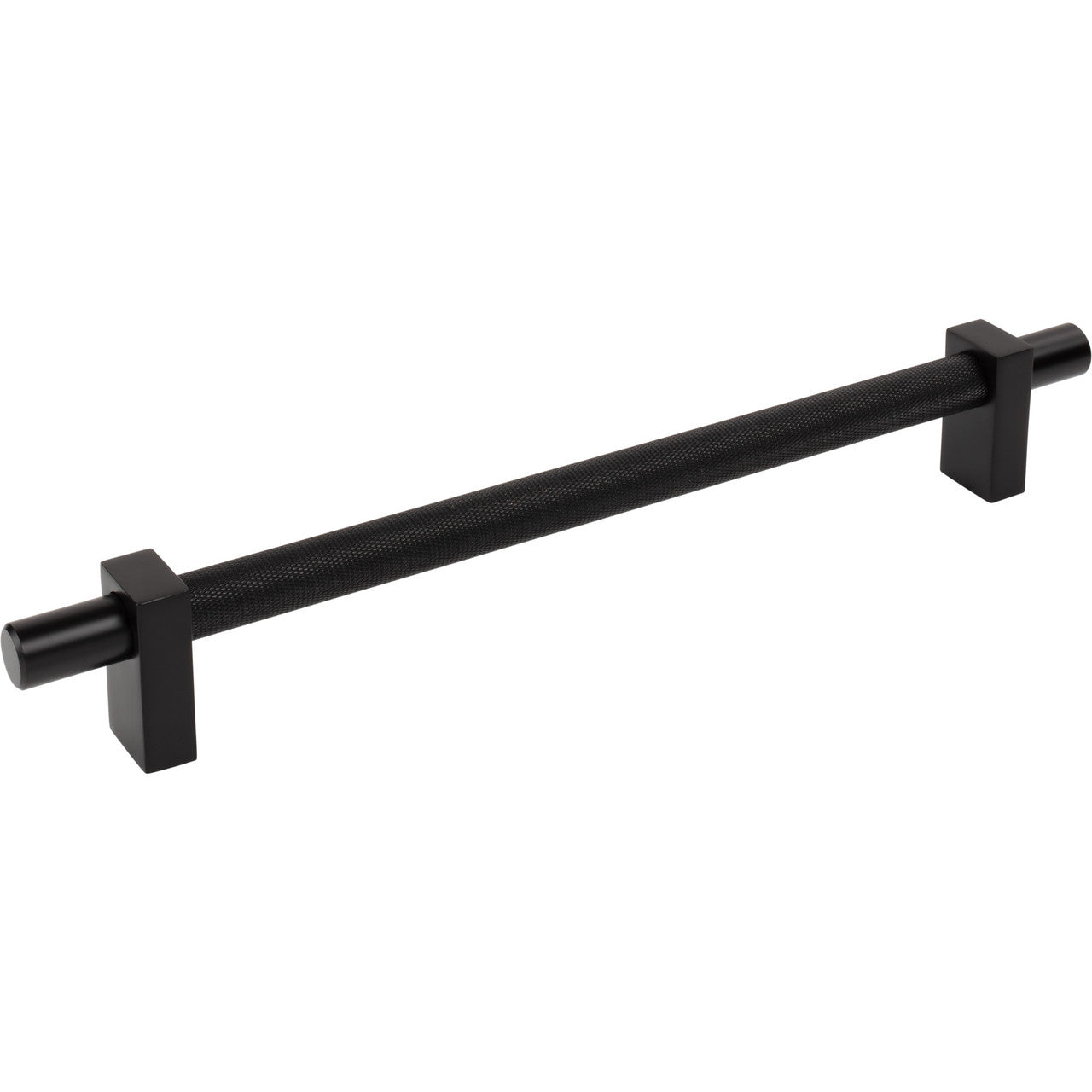 Jeffrey Alexander 598-18MB: 18" cc Larkin Knurled Center Appliance Pull - Matte Black