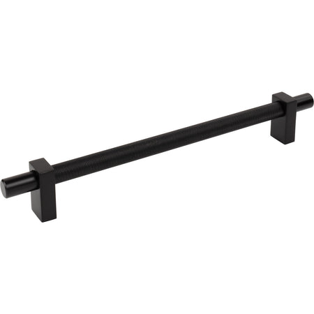 Jeffrey Alexander 598-18MB: 18" cc Larkin Knurled Center Appliance Pull - Matte Black
