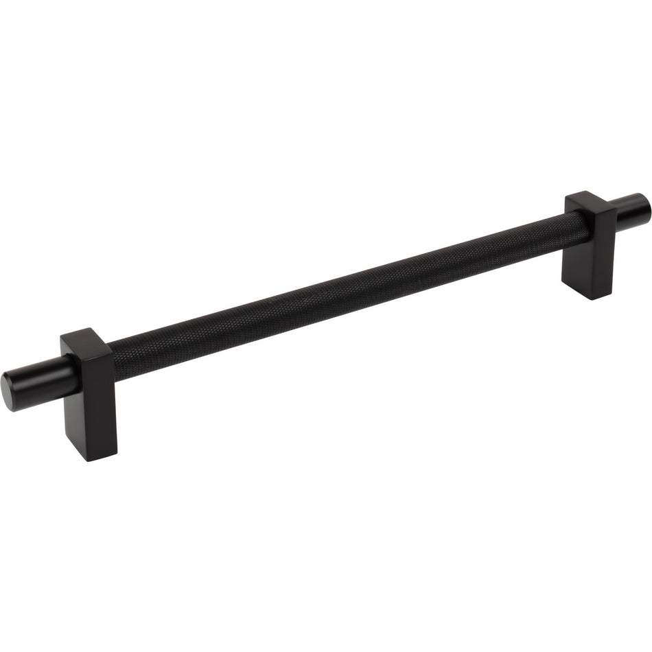 Jeffrey Alexander 598-18MB: 18" cc Larkin Knurled Center Appliance Pull - Matte Black