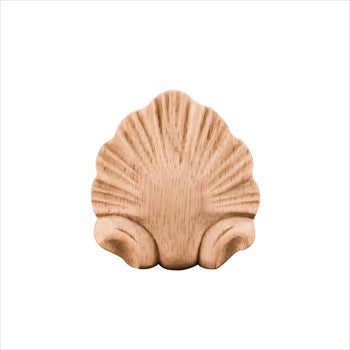 Hardware Resources PAPL-06RW: 2-1/2" x 5/16" x 2-3/4" Shell Applique - Rubberwood