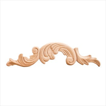 Hardware Resources PAPL-10-RRW: 12-1/4 x 5/16" x 3" Acanthus Applique (right) - Rubberwood