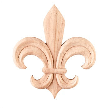 Hardware Resources 3-3/4" x 5/16 x 4-1/4" Fleur-De-Lis Applique - Rubberwood