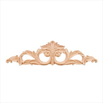 Hardware Resources PONL-02-20: 20-1/8" x 5/16" x 5-3/8" Acanthus Onlay - Rubberwood