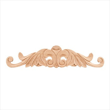 Hardware Resources PONL-04-RW: 20-1/4" x 5/16" x 4-1/2" Acanthus Onlay - Rubberwood
