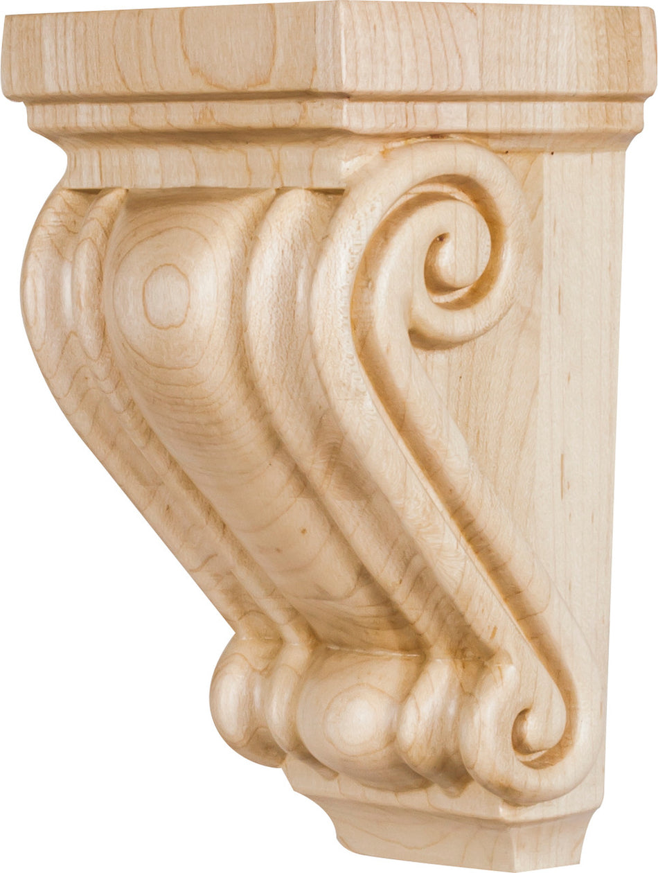 Hardware Resources CORC-6-RW: Scrolled Corbel - Rubberwood