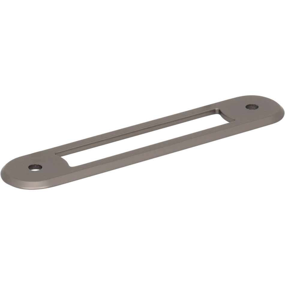 Top Knobs TK3352AG: 3-3/4" Brockwell Oval Backplate - Ash Gray