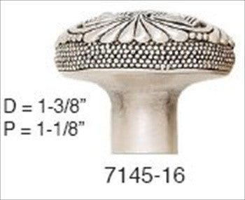 Edgar Berebi 7145/16: 1-3/8 Cabinet Knob - Swarovski Crystal/Burnished Silver Plate