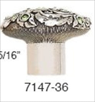 Edgar Berebi 7147/36: 1-5/16" Cabinet Knob - Swarovski Crystal/Burnished Silver Plate