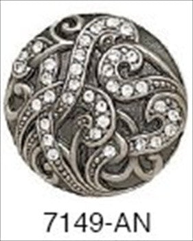 Edgar Berebi 7149an: 1-1/8 Belmont Cabinet Knob - Swarovski Crystal/Antique Nickel