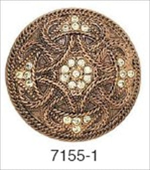 Edgar Berebi 7155/1: 1-7/16 Cabinet Knob - Swarovski Crystal/Museum Gold Plate