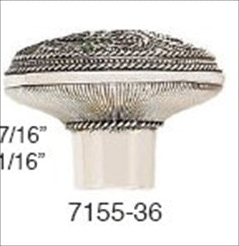 Edgar Berebi 7155/36: 1-7/16 Cabinet Knob - Swarovski Crystal/Burnished Silver Plate
