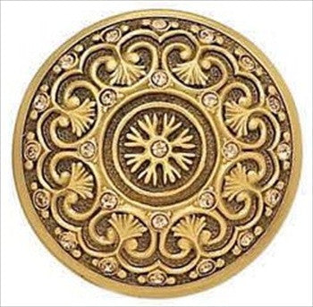 Edgar Berebi 7156fg: 1-1/2 York Cabinet Knob - Swarovski Crystal/Florentine Gold Plate