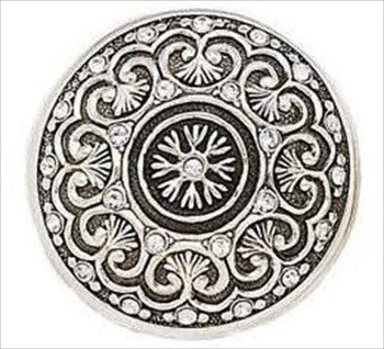 Edgar Berebi 7156ms: 1-1/2 York Cabinet Knob - Swarovski Crystal/Matte Sterling Silver