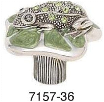 Edgar Berebi 7157/36: 1-3/8 Flora & Fauna Cabinet Knob - Swarovski Crystal/Burnished Silver Plate
