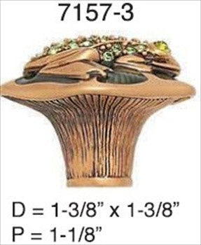 Edgar Berebi 7157/3: 1-3/8 Flora & Fauna Cabinet Knob - Swarovski Crystal/Museum Gold Plate