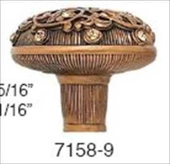 Edgar Berebi 7158/9: 1-5/16 Cabinet Knob - Swarovski Crystal/Museum Gold Plate
