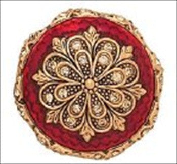 Edgar Berebi 7346/2: 1-3/8" Newport Cabinet Knob - Swarovski Crystal/Museum Gold Plate