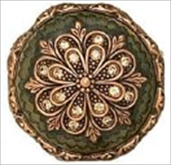 Edgar Berebi 7346/3: 1-3/8 Newport Cabinet Knob - Swarovski Crystal/Museum Gold Plate