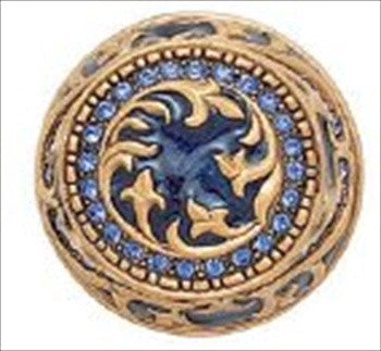 Edgar Berebi 7349/5: 1-5/16 Portland Cabinet Knob - Swarovski Crystal/Museum Gold Plate