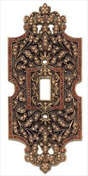 Edgar Berebi 7450/9: Single Toggle Switch Plate - Swarovski Crystal/Museum Gold Plate