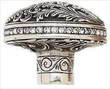 Edgar Berebi 7655/16: 1-3/4 Glendale Court Cabinet Knob - Swarovski Crystal/Burnished Silver Plate