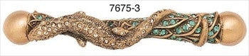 Edgar Berebi 7675/3: 3-1/2" cc Bali Cabinet Pull - Swarovski Crystal/Museum Gold Plate