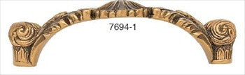 Edgar Berebi 7694/1: 3-1/2" cc Federal Cabinet Pull - Museum Gold Plate