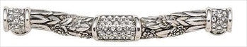 Edgar Berebi 7695/16: 3-1/2" cc Nantucket Cabinet Pull - Swarovski Crystal/Burnished Silver Plate