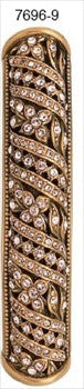 Edgar Berebi 7696/9: 3-1/2" cc Hampton Cabinet Pull - Swarovski Crystal/Museum Gold Plate