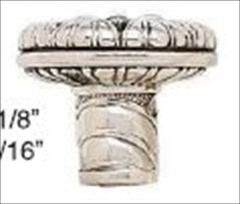 Edgar Berebi 7704/6: 1-1/8 Key Largo Cabinet Knob - Burnished Silver Plate