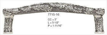 Edgar Berebi 7715/16: 5 cc Glendale Court Cabinet Pull - Swarovski Crystal/Burnished Silver Plate