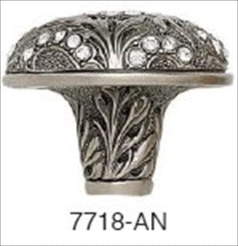 Edgar Berebi 7718an: 1-1/2 Glendale Court Cabinet Knob - Swarovski Crystal/Antique Nickel